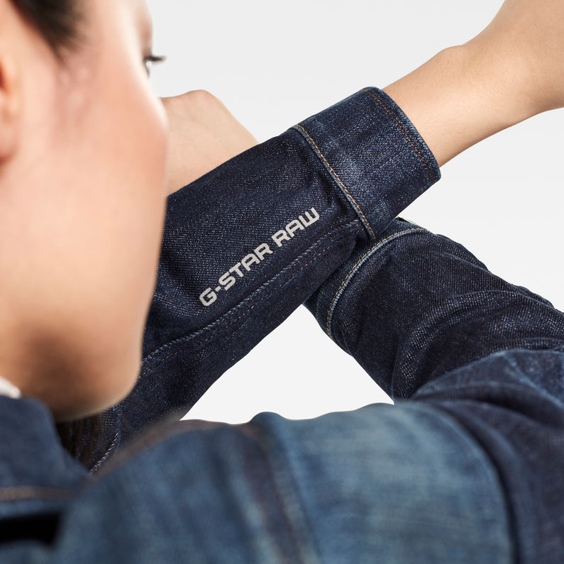 G-STAR® 3301 Straight Denim Jacke C Dunkelblau detail shot