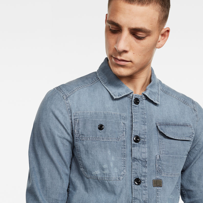 G-Star RAW® Camisa Multipocket Straight Gris