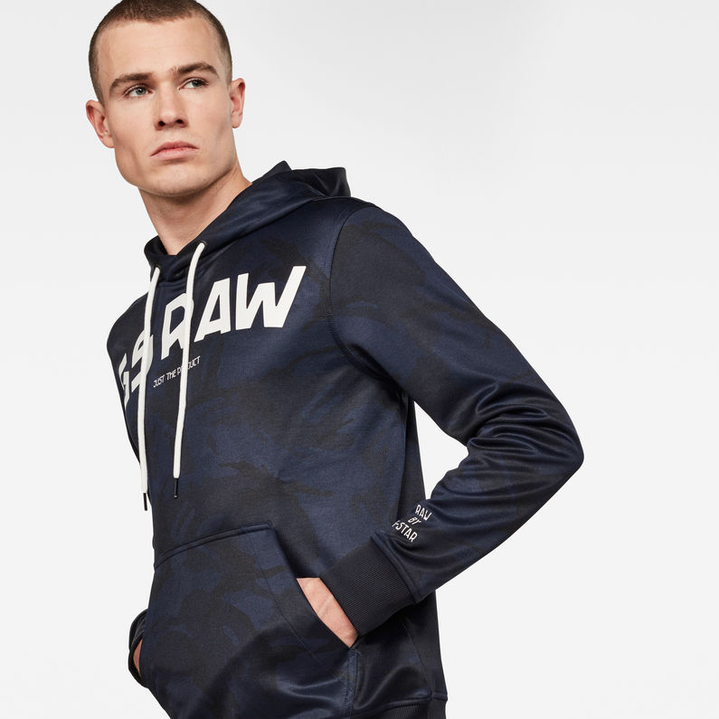 G-STAR® Gsraw GR Hooded Sweater Dark blue detail shot