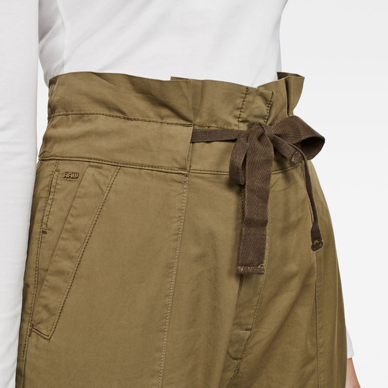 G-Star RAW® Pantalones Paperbag Verde detail shot