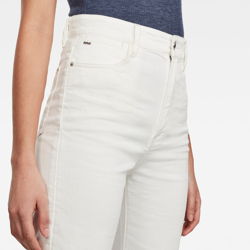 G-Star RAW® Jean Tedie Ultra High Straight Ripped Edge Ankle Blanc