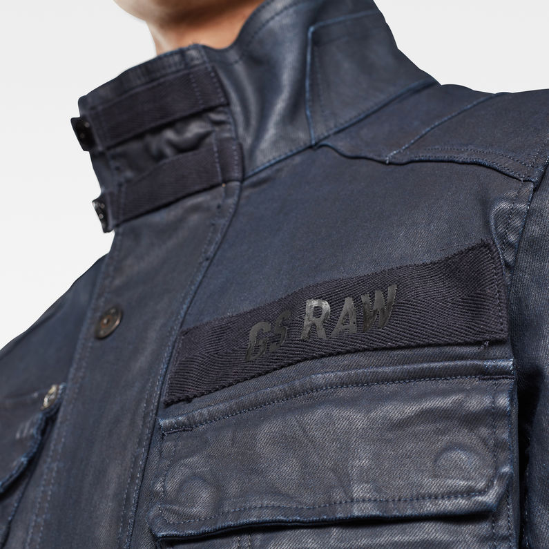 G-Star RAW® Veste Multipocket Denim Field Bleu foncé detail shot