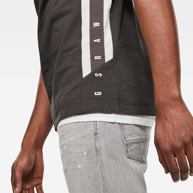 G-Star RAW® Side Stripe GR T-Shirt Grey detail shot