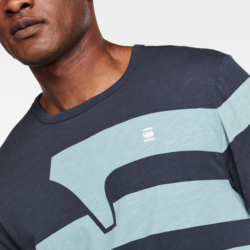G-Star RAW® One Stripes GR T-Shirt Medium blue detail shot