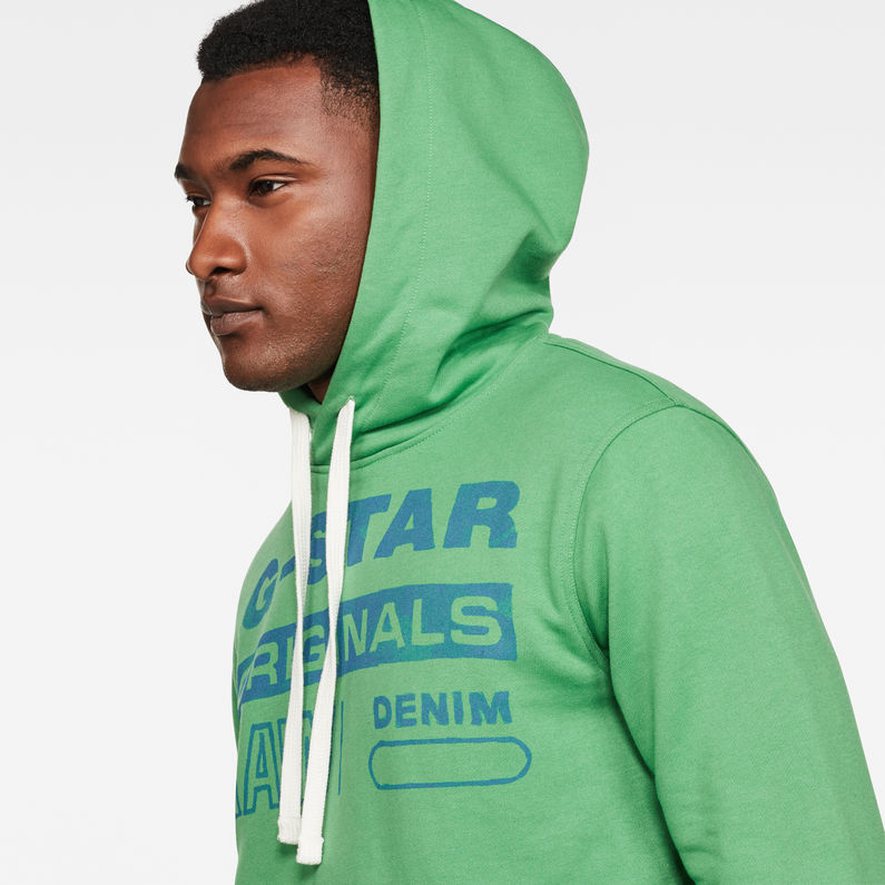 G-Star RAW® Originals Hooded Sweater Green detail shot