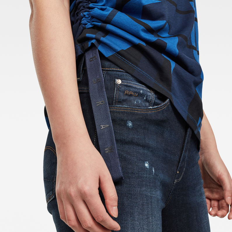 G-Star RAW® Top Modernist Print Drawstring Azul oscuro detail shot
