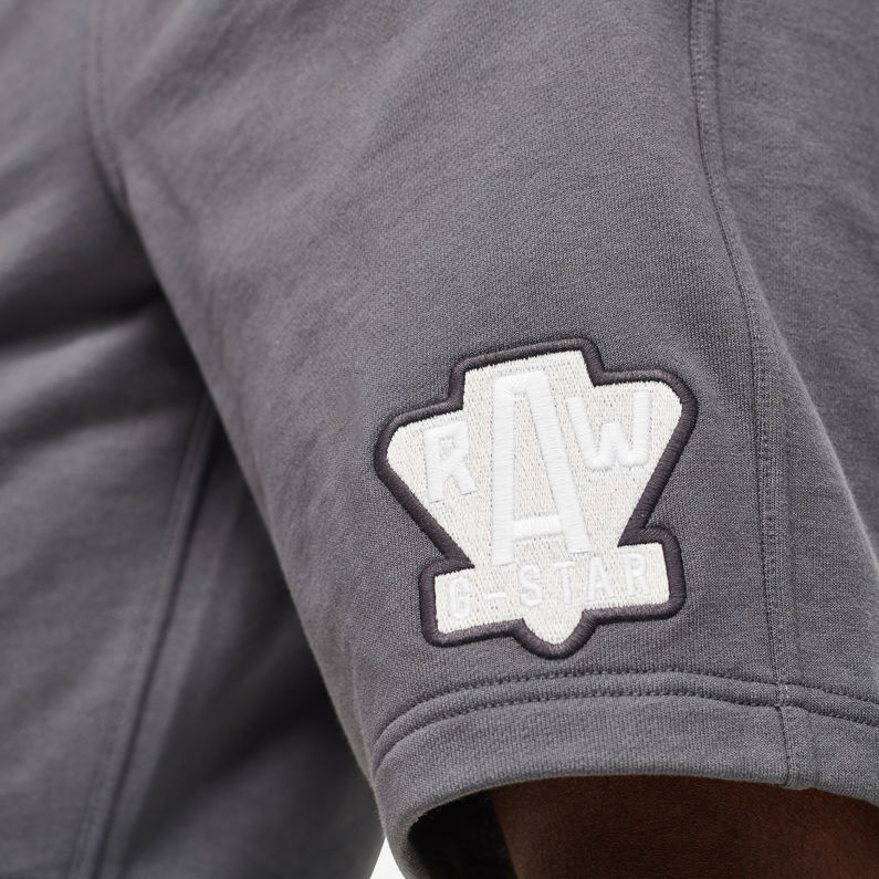 G-STAR® Graphic Non Logo Sweat Shorts Grey detail shot