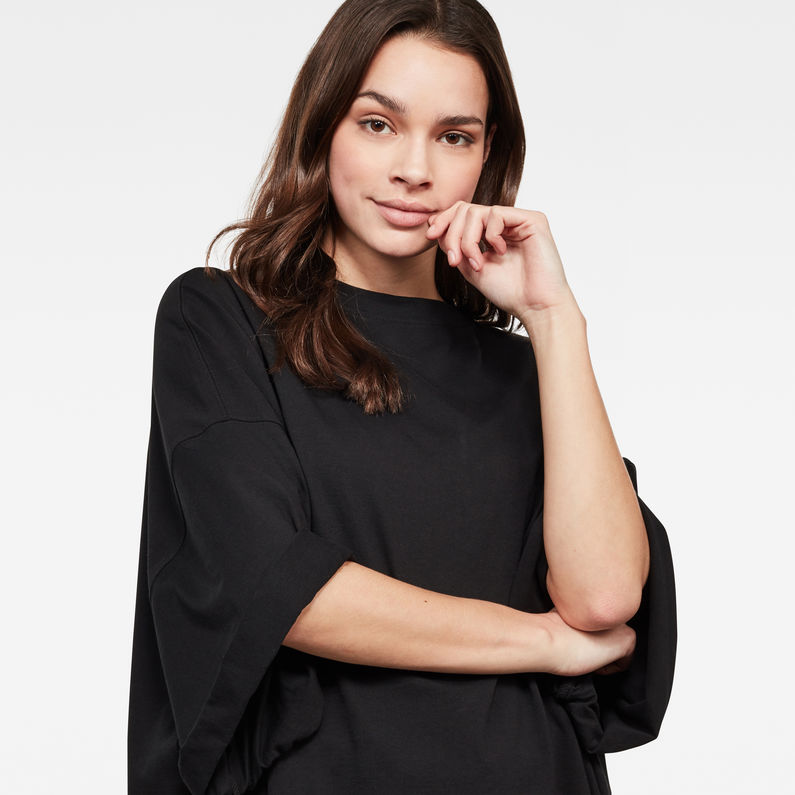 G-Star RAW® Glasy XXL Loose Top Zwart detail shot