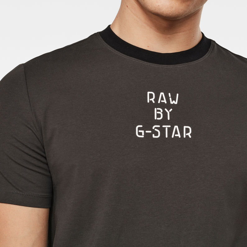 Text Gr Slim T Shirt Raven G Star Raw