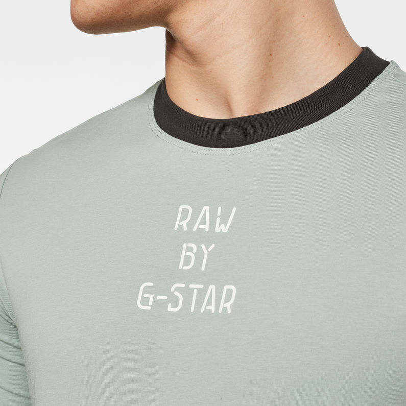 G-Star RAW® Text GR Slim T-Shirt Green detail shot
