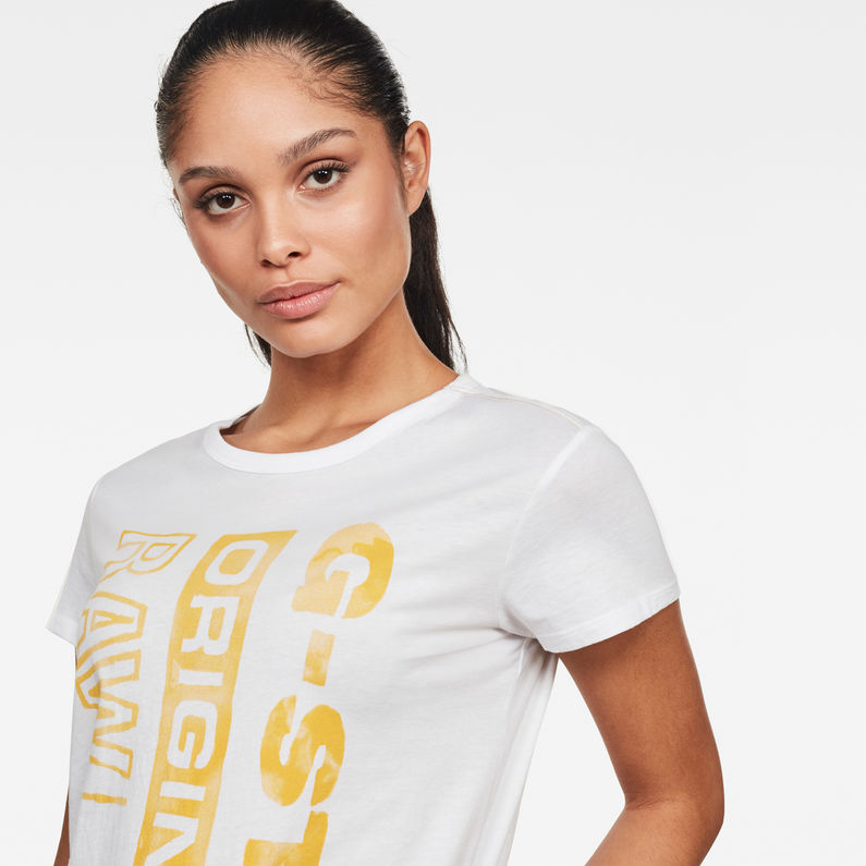 G-Star RAW® Originals Vertical Logo Top White detail shot