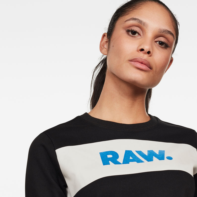G-Star RAW® Sweat Xzula Panel Raw GR Noir detail shot