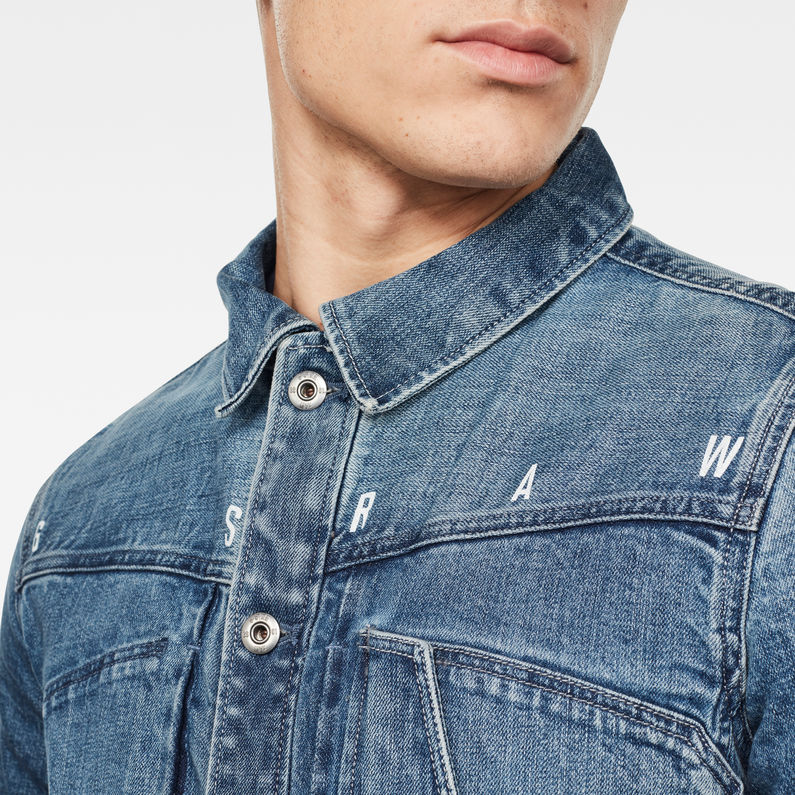 G-STAR® Scutar NW Slim Jacke C Mittelblau detail shot