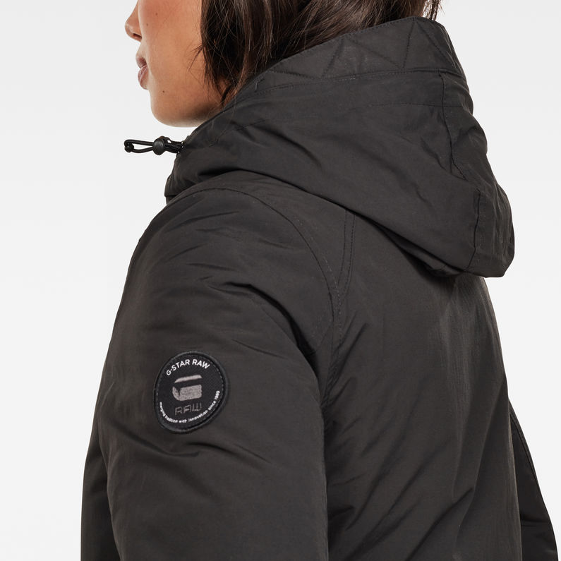 G-STAR® Vodan Slim Gevoerde Parka Zwart detail shot