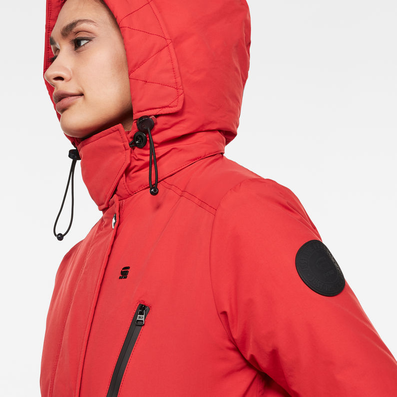 G-Star RAW® Parka New Duty Padded Fishtail Rouge detail shot