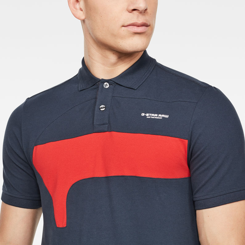 G-Star RAW® Polo Cut and Sewn GR Slim Bleu foncé