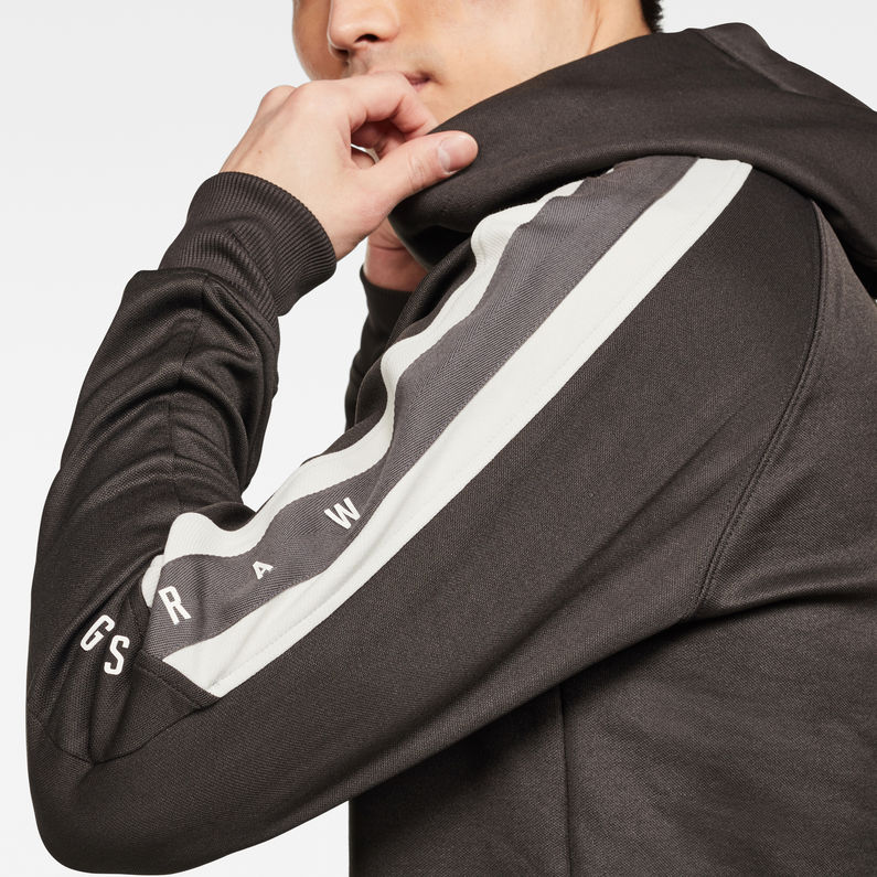 G-Star RAW® Side Stripe Hooded Sweater Grey detail shot