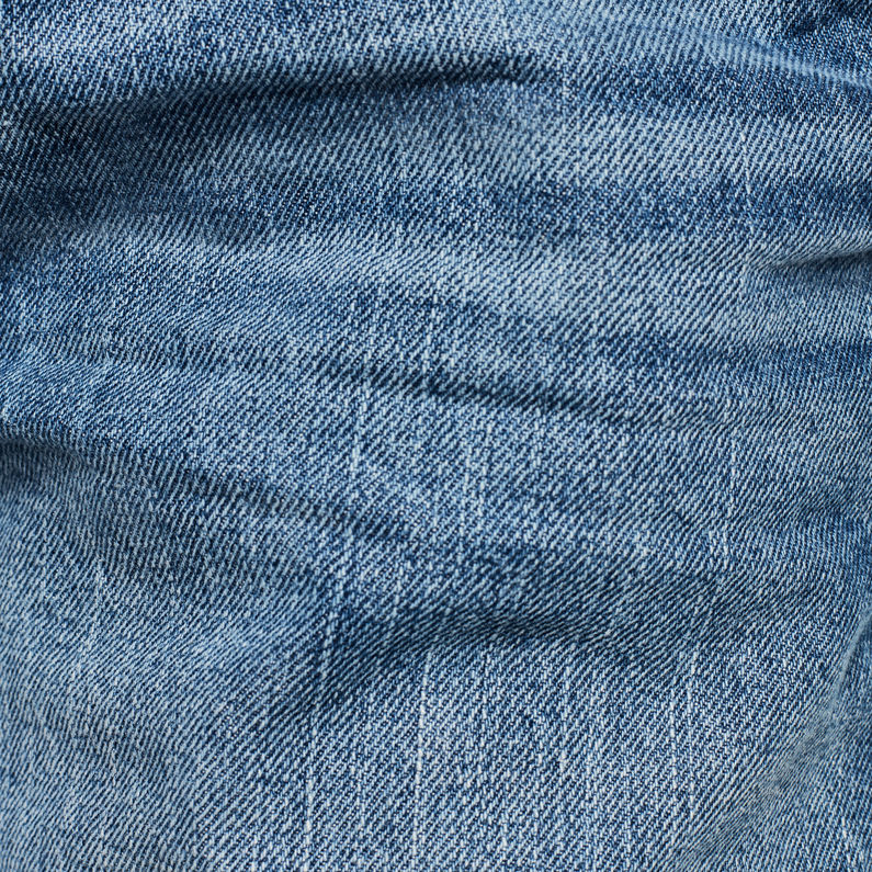 G-STAR® Faeroes Boyfriend Short Overall Ripped Edge Turn Up Medium blue fabric shot