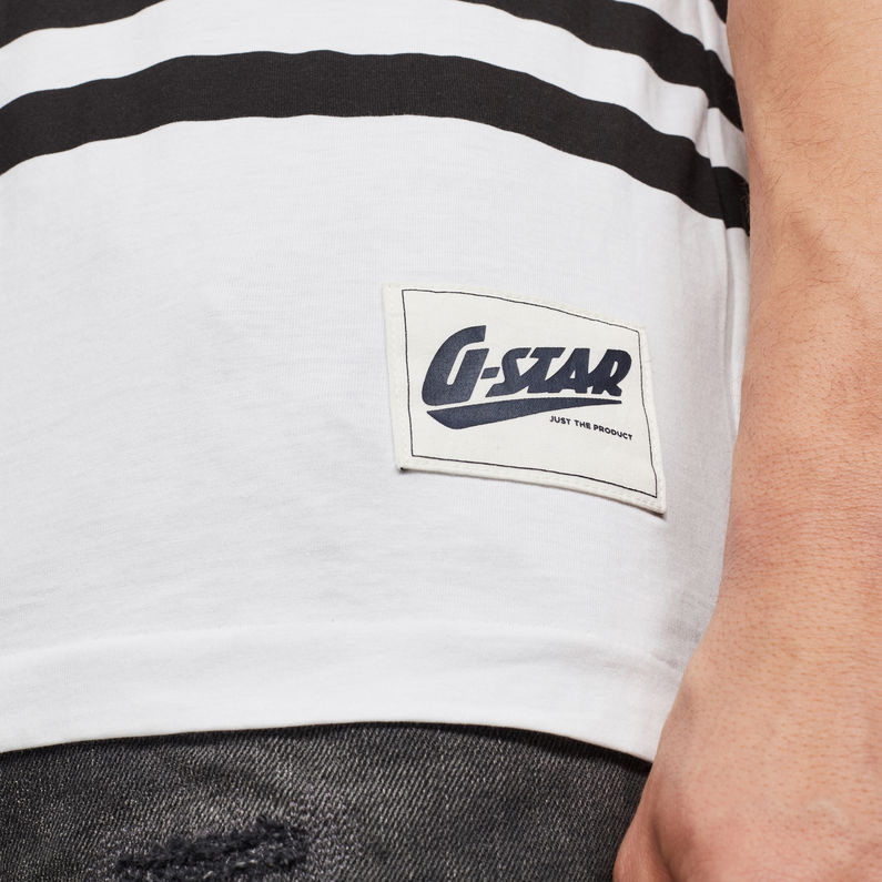 G-Star RAW® T-shirt Vacation Stripe Pocket Noir detail shot