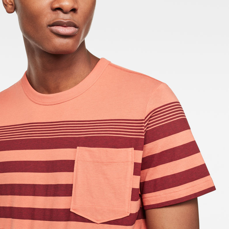 G-Star RAW® Vacation Stripe Pocket T-Shirt Orange detail shot