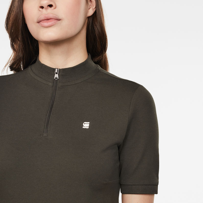 G-STAR® Zip Slim Polo Kleid Schwarz