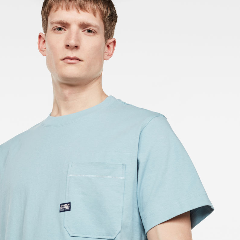 G-Star RAW® T-shirt Pocket Loose Bleu clair detail shot