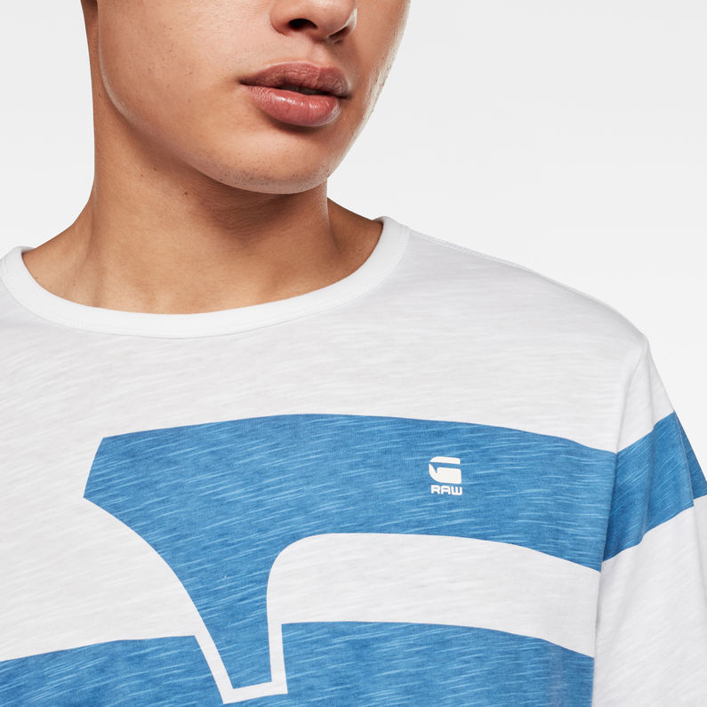 G-Star RAW® T-shirt One Stripes GR Blanc detail shot