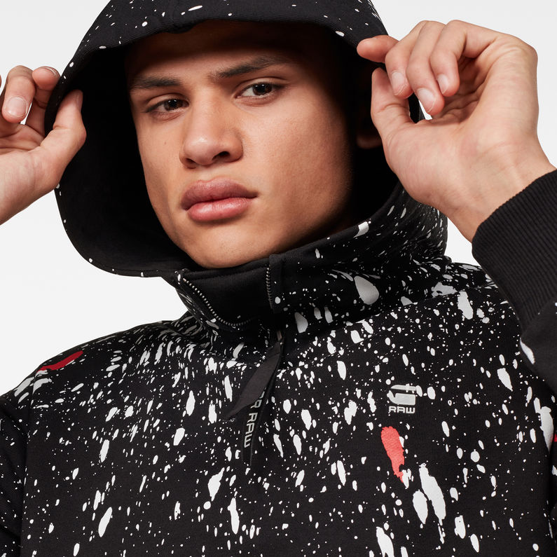 G-STAR® Cadet Strett Splatter Sweater Black detail shot