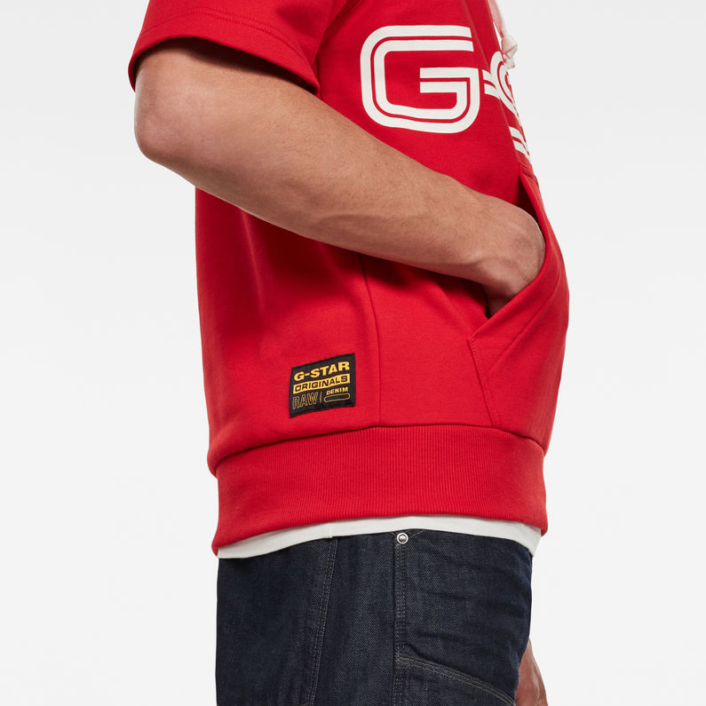 G-Star RAW® Sweat à capuche Olymp Bird GR Rouge detail shot