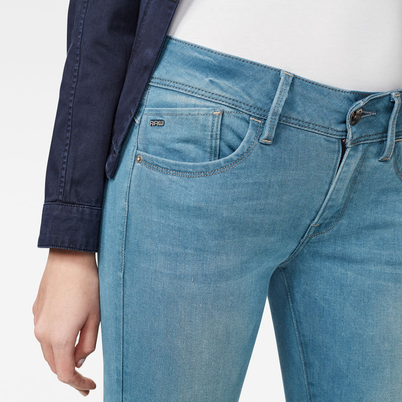 G-Star RAW® Lynn Mid Waist Skinny Jeans Medium blue detail shot