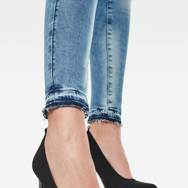 G-Star RAW® Short Lynn Mid Skinny Ripped Edge Ankle Bleu clair