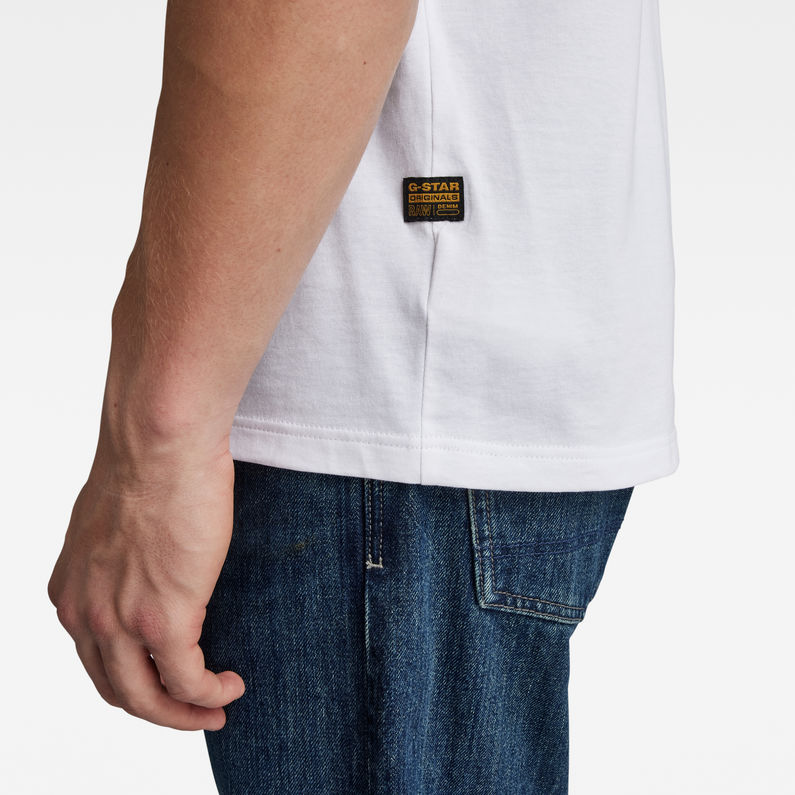 G-Star RAW® T-shirt Base-S Blanc detail shot