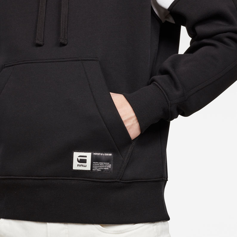 G-Star RAW® Sweat Stor Sport GR Hooded Noir detail shot