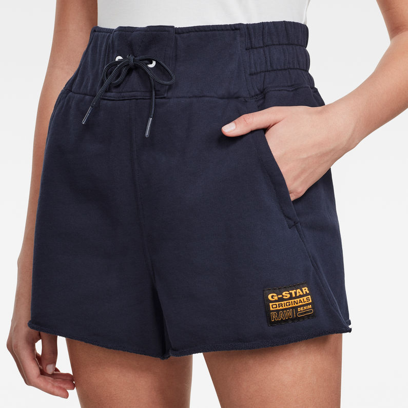 G-STAR® High Waist Sweat Shorts Dark blue detail shot