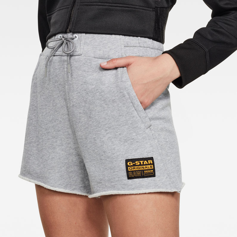 G-STAR® High Waist Sweat Shorts Grey detail shot