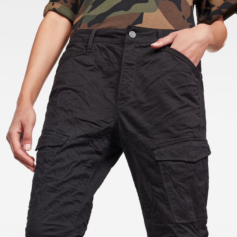 G-STAR® Rovic Mid Waist Skinny Cargo Pant Schwarz detail shot