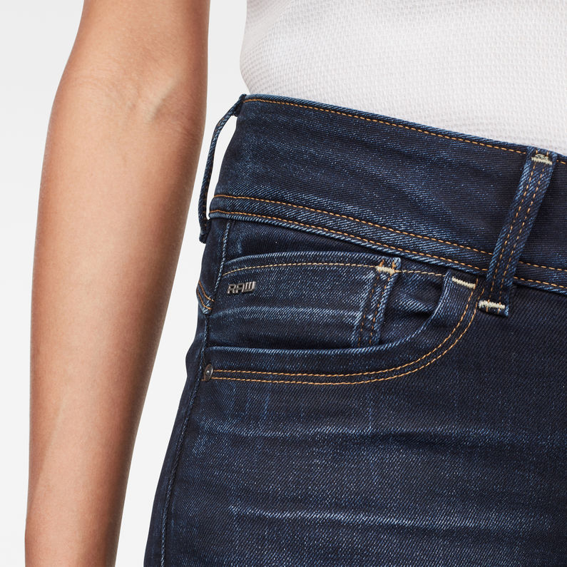G-Star RAW® Lynn Mid Waist Skinny Jeans ミディアムブルー detail shot