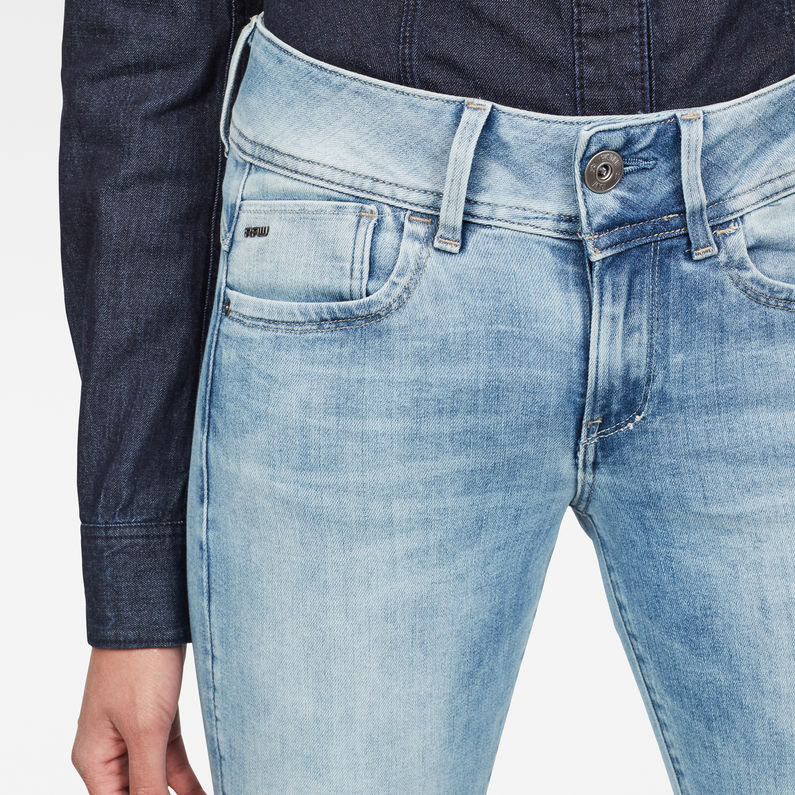 G-Star RAW® Lynn Mid Waist Skinny Jeans Bleu moyen detail shot