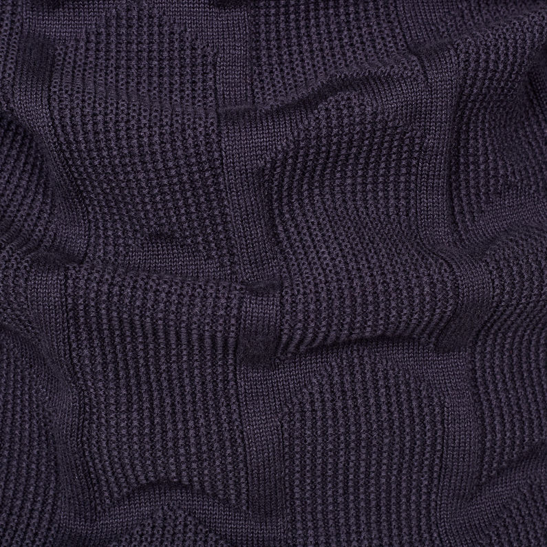 G-Star RAW® Suzaki Biker Knitted Pullover Dunkelblau fabric shot