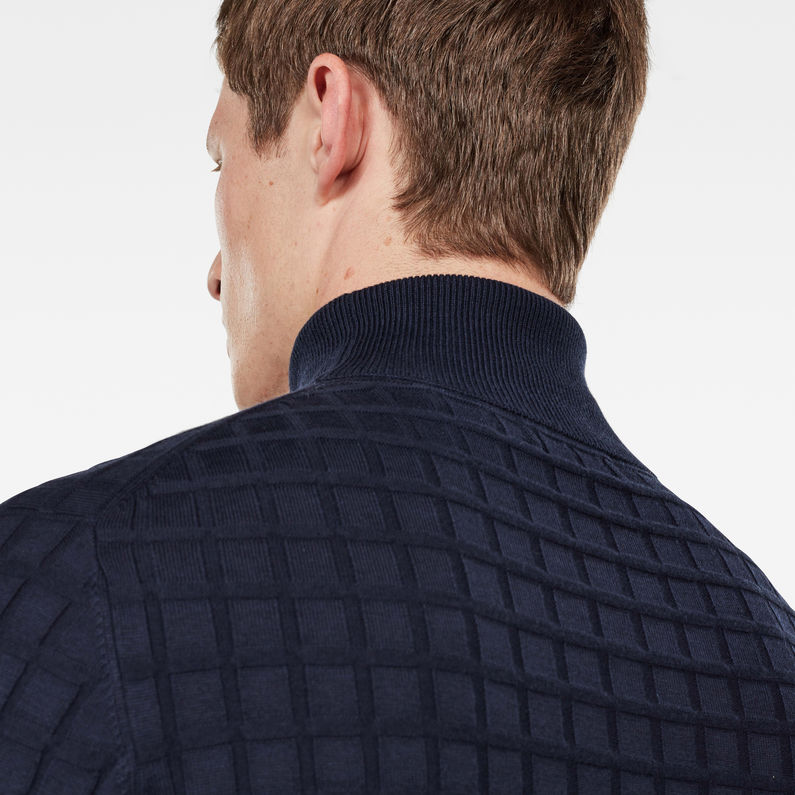 G-Star RAW® Core Table Turtleneck Knitted Pullover Dunkelblau detail shot