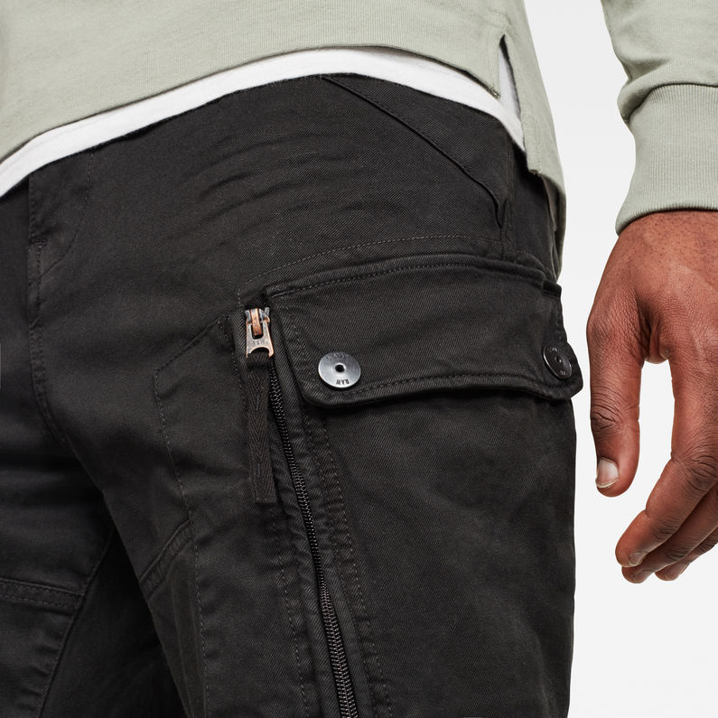 G-Star RAW® Pantalones Roxic Straight Tapered Cargo Negro detail shot