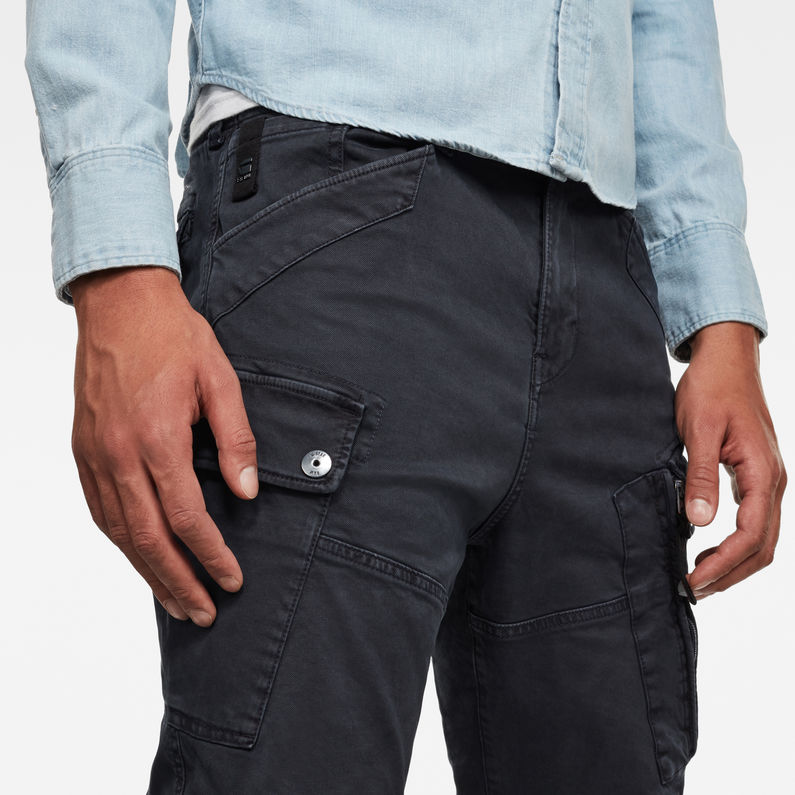 G-Star RAW® Pantalon cargo Roxic Straight Tapered Bleu foncé detail shot