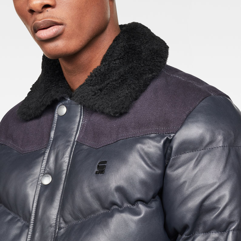 G-STAR® Chaqueta Western Puffer Azul oscuro detail shot