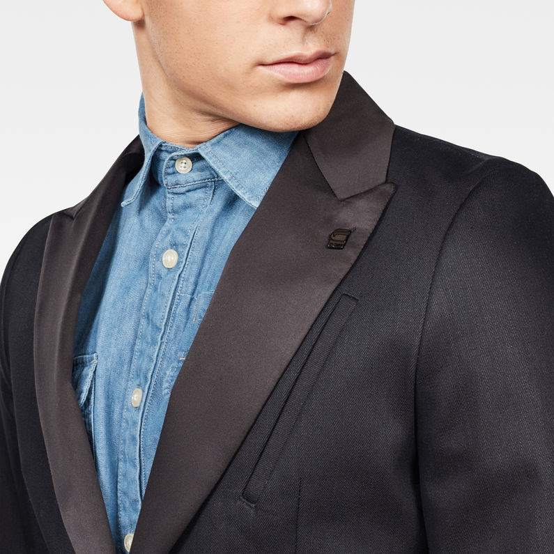 G-STAR® Tuxedo Blazer Donkerblauw detail shot