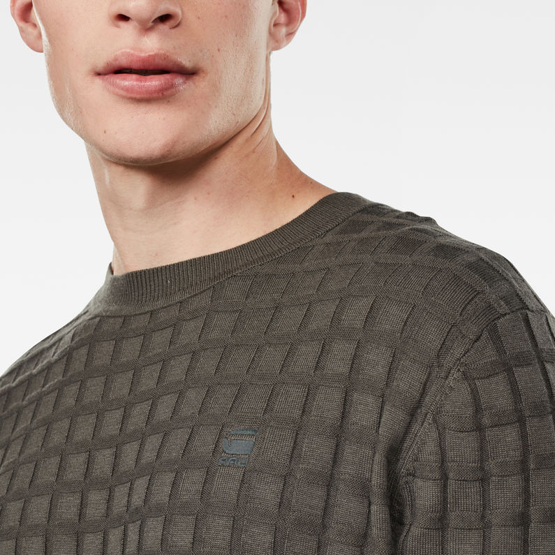 G-STAR® Core Table Knitted Sweater Grey detail shot