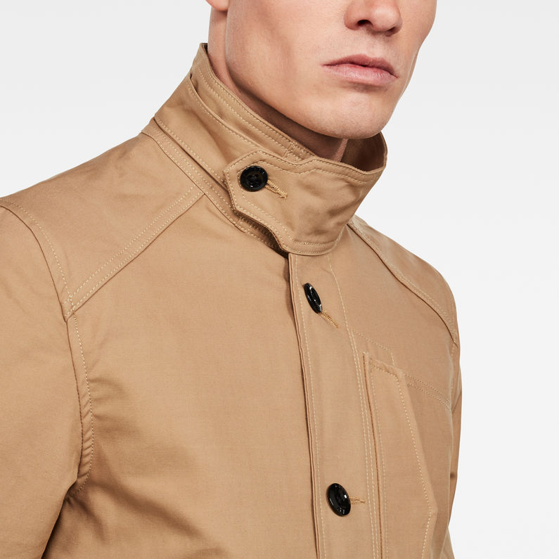 G-Star RAW® Scutar Half Lined Trench Brown detail shot