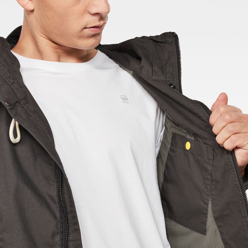 G-Star RAW® Batt Hooded Overshirt Grey detail shot