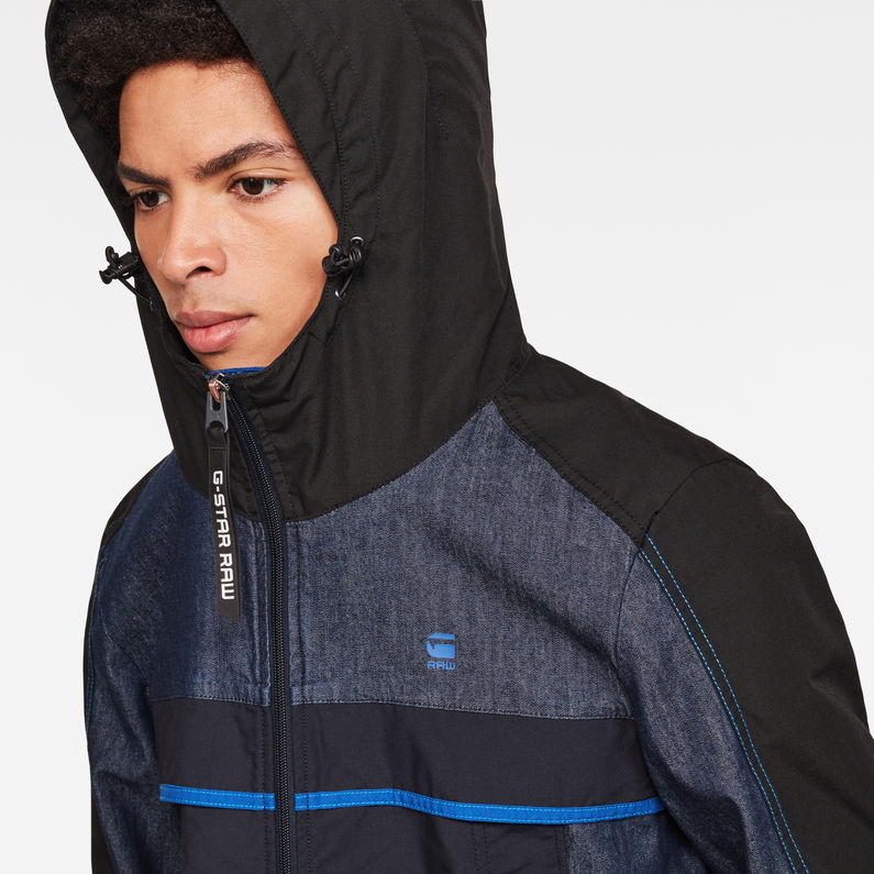 G-STAR® Denim Mix Hooded Jacket Dark blue detail shot