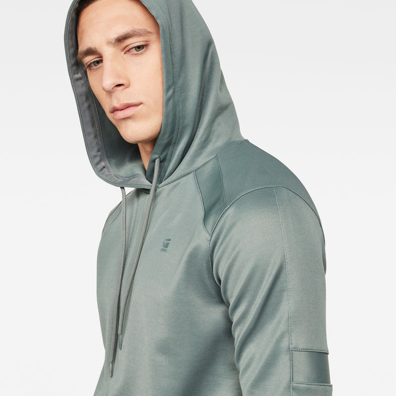 G-Star RAW® Motac Slim Hooded Sweater Green detail shot