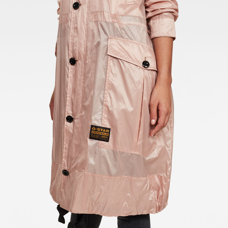 G-STAR® Ultra Lightweight Parka Trenchcoat Roze detail shot